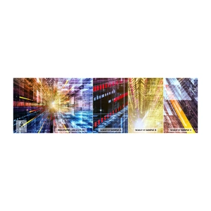 Prøve Fototapet Selvklæbende Deluxe Sticker - Lysende korridor - Abstraktion, Grafik, 3D - 100x30 cm