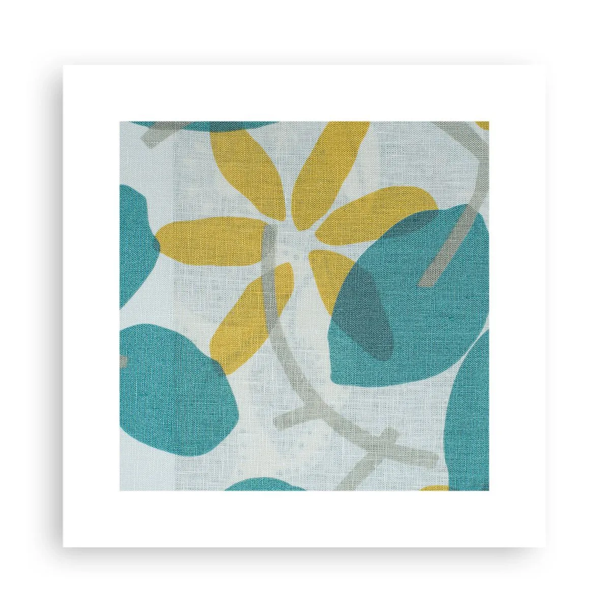 Plakat - Blandt azurblå blade - 30x30 cm