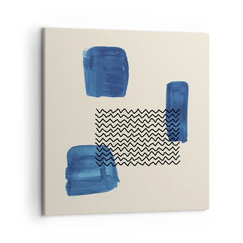 Lærredstryk - Billede på lærred - Abstrakt kvartet - 50x50 cm