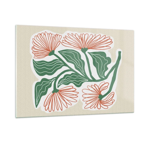 Billede på glas - Folkeligt og moderne - 120x80 cm