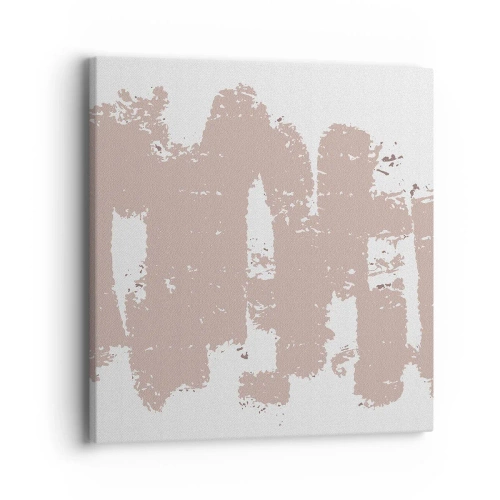 Lærredstryk - Billede på lærred - Abstraktion i sart rosa - 40x40 cm
