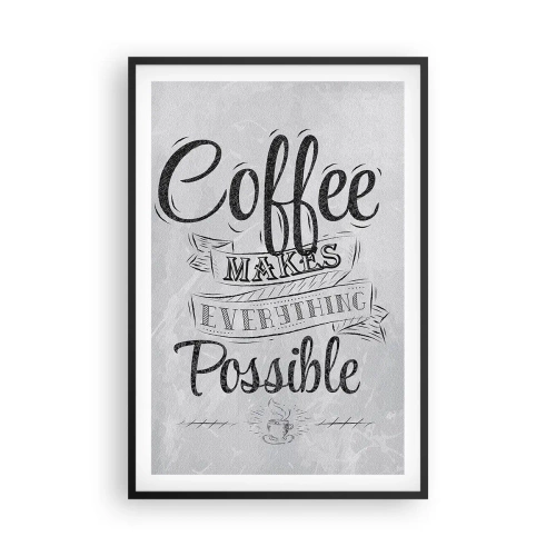 Plakat i sort ramme - Hvordan man ikke elsker kaffe - 61x91 cm