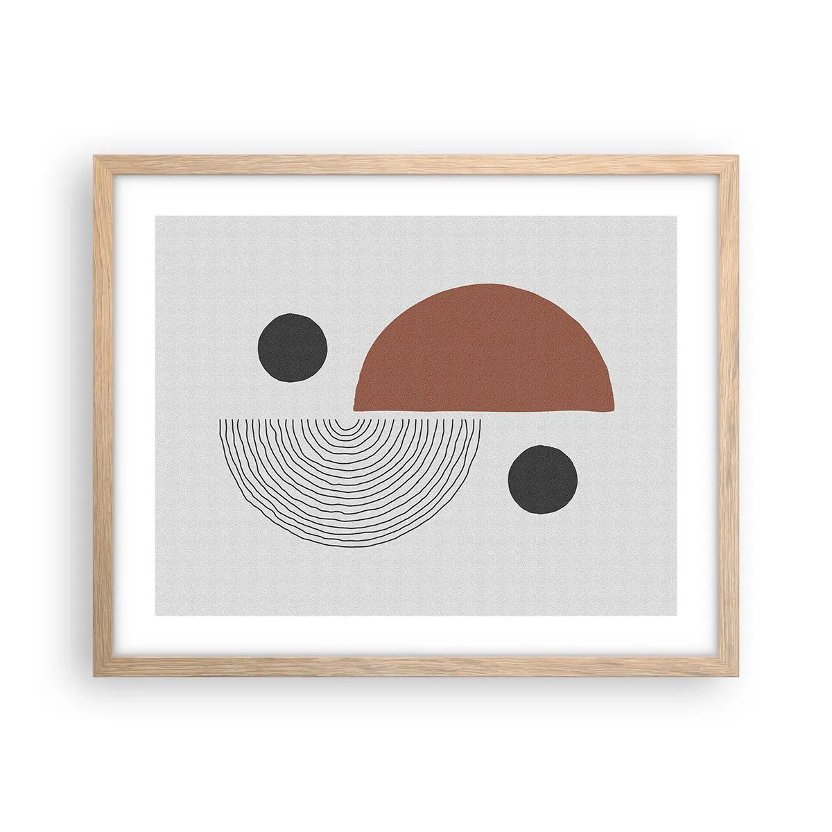 Plakat i ramme af lyst egetræ - Perfektion af hjulet - 50x40 cm