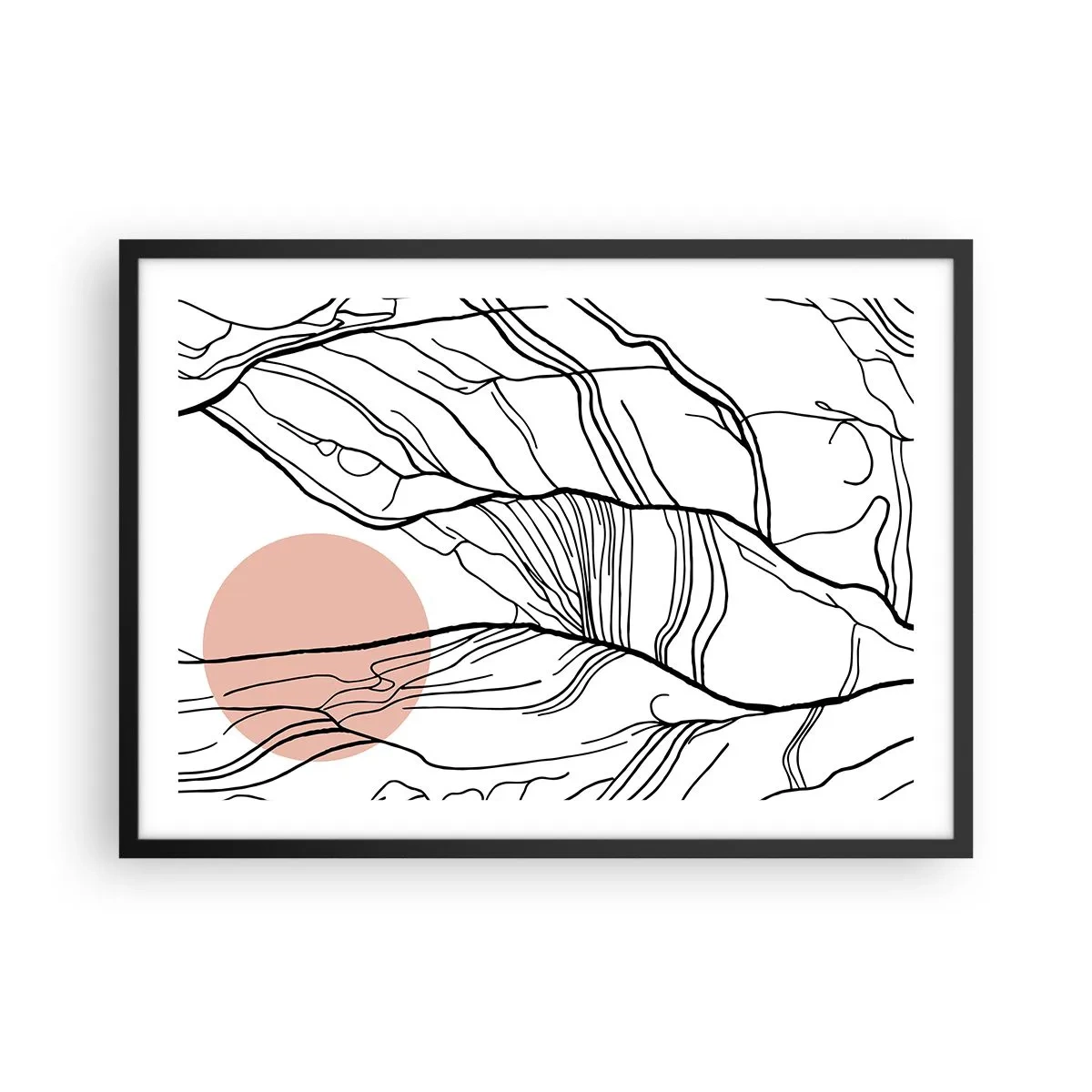 Plakat i sort ramme - I et netværk af kviste - 70x50 cm
