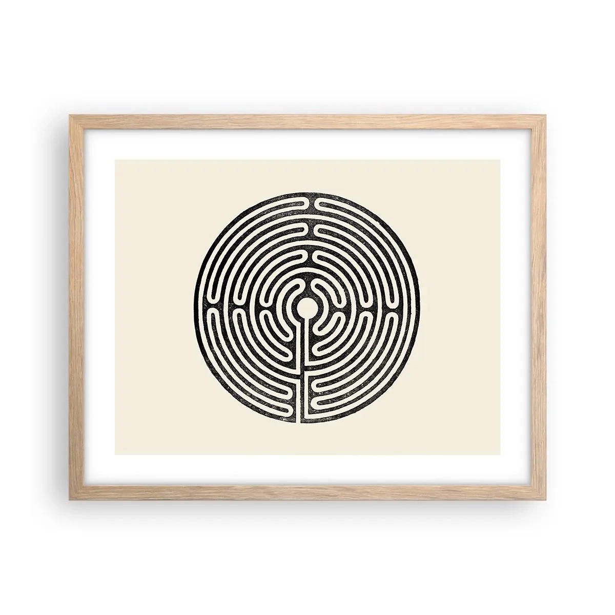 Plakat i ramme af lyst egetræ - Mystisk orden - 50x40 cm