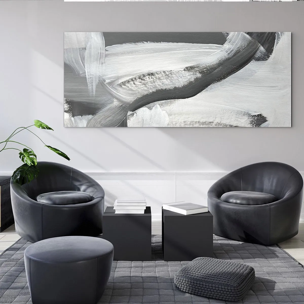 Billede på glas - Med beslutsom bevægelse - 100x40 cm