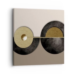 Lærredstryk - Billede på lærred - Variationer omkring en cirkel - 30x30 cm