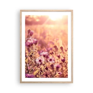 Plakat i ramme af lyst egetræ - Før sommeren er forbi - 50x70 cm