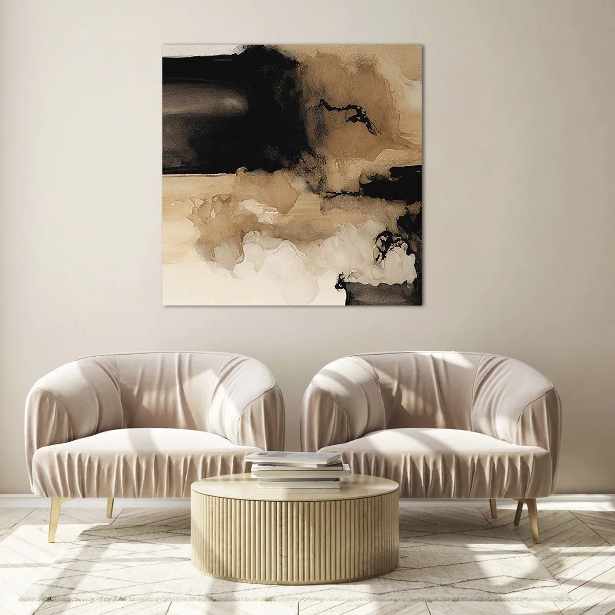 Billede på glas - En spændende abstraktion - 70x70 cm