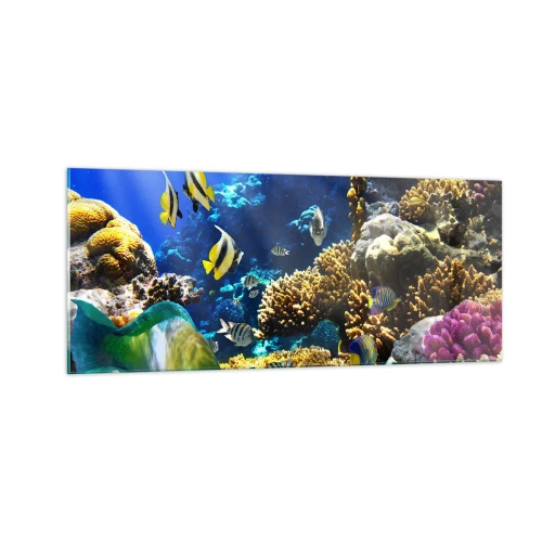 Billede på glas - Tung trafik på feriestien - 100x40 cm