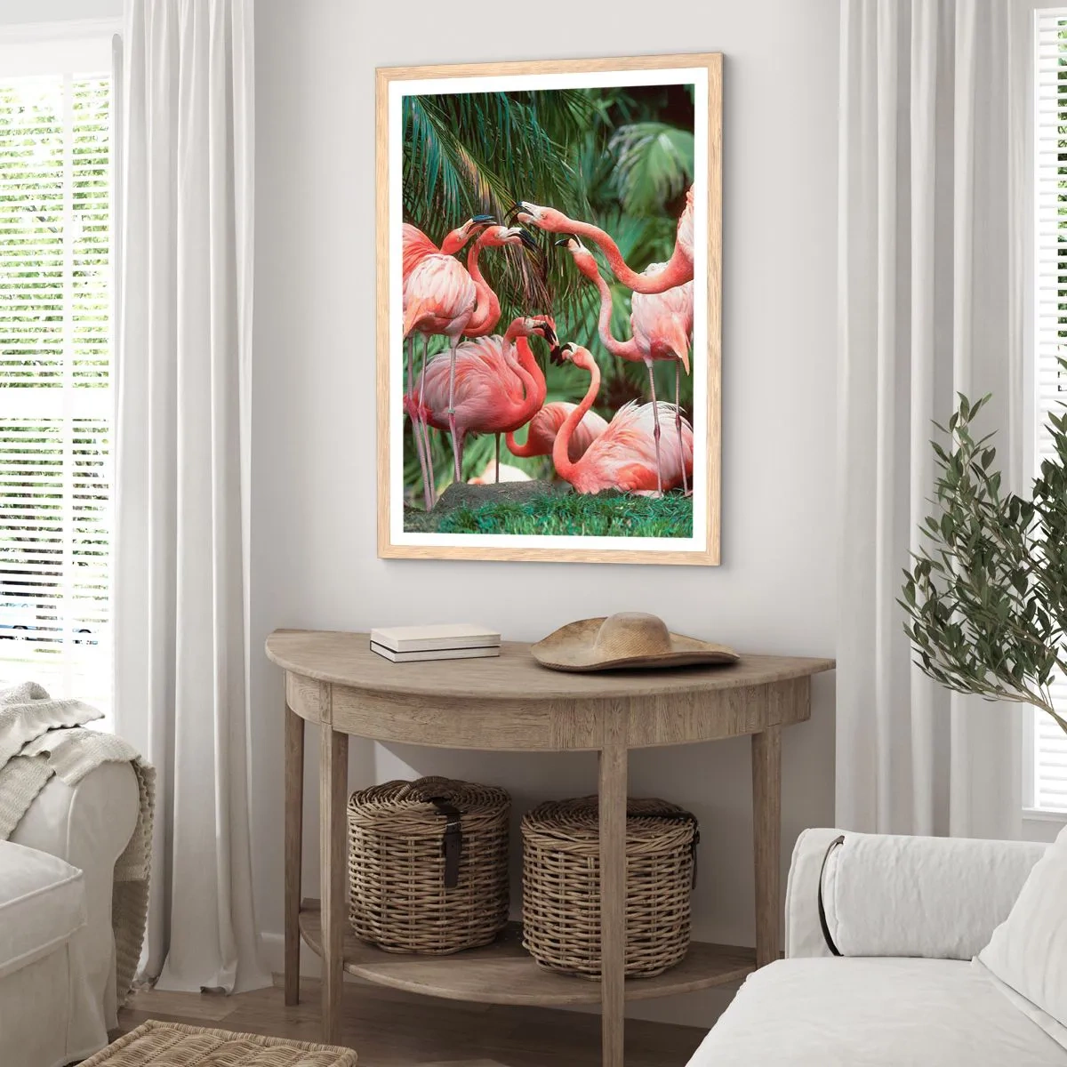 Plakat i ramme af lyst egetræ - Sladder om eftermiddagen - 30x40 cm