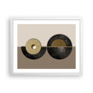 Plakat i hvid ramme - Variationer omkring en cirkel - 50x40 cm