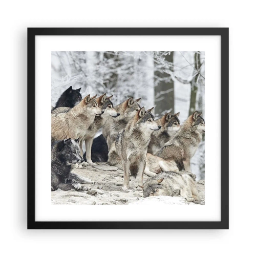 Plakat i sort ramme - Familie og venner - 40x40 cm