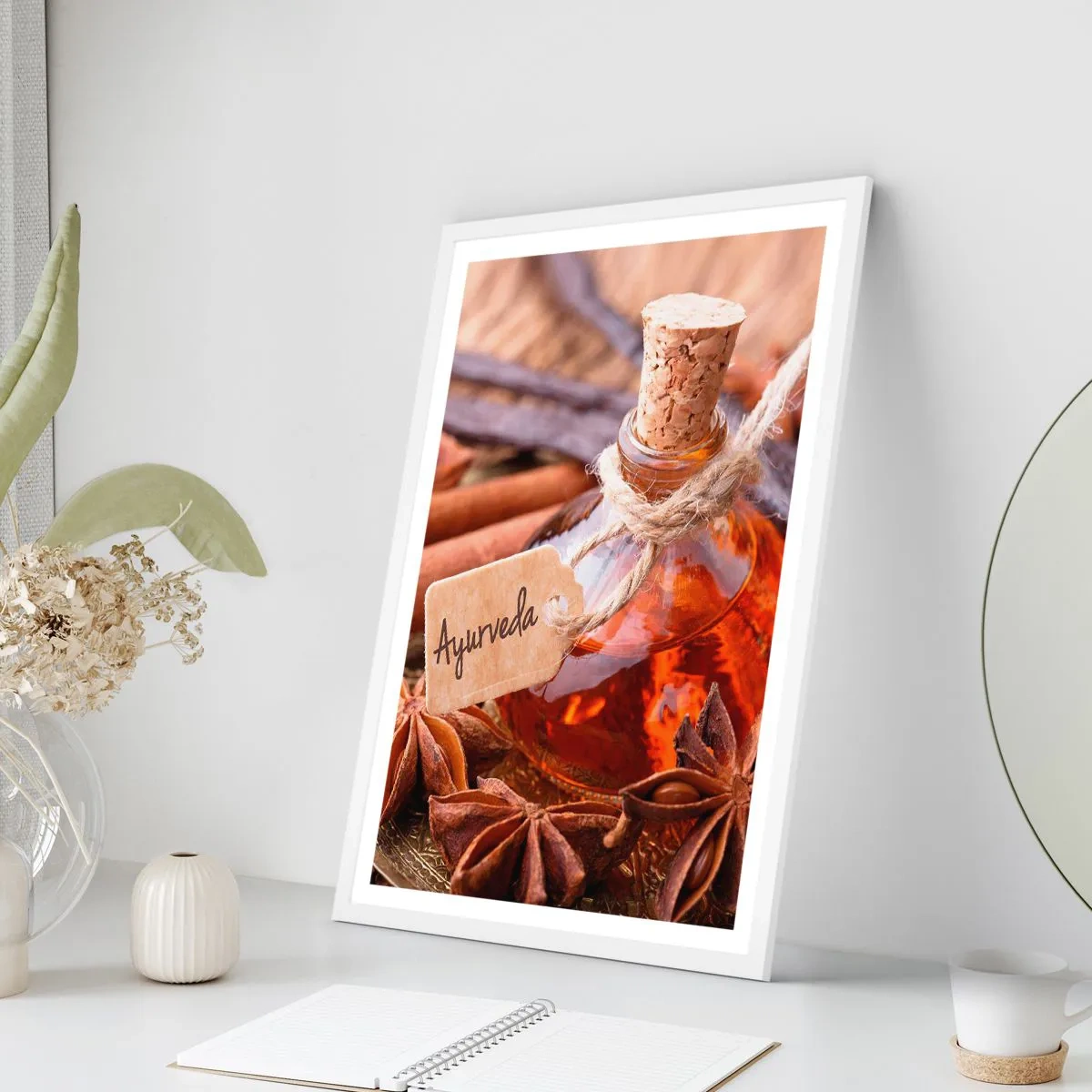 Plakat i hvid ramme - På vej mod enhed af krop og ånd - 30x40 cm