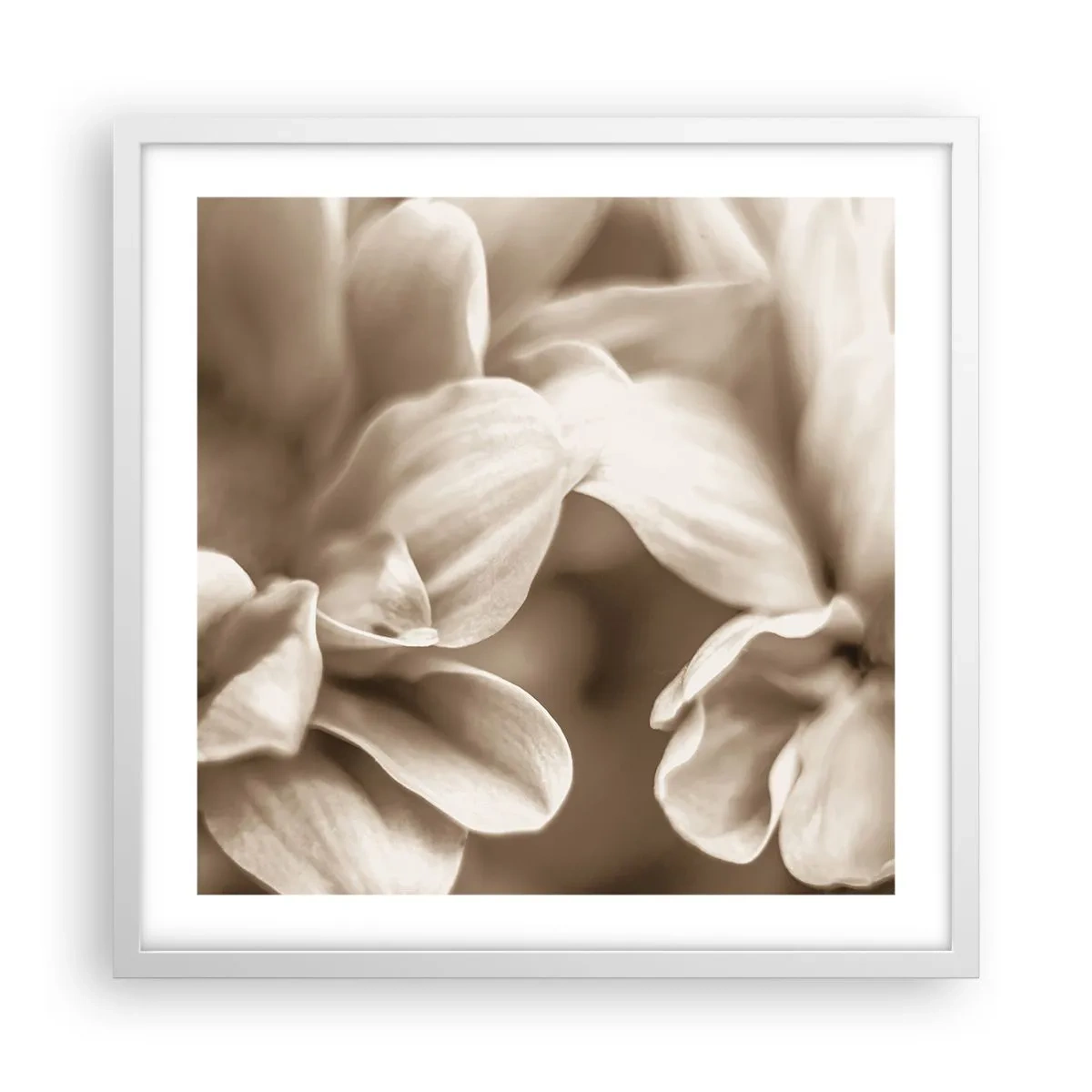 Plakat i hvid ramme - Blid som et smil - 50x50 cm