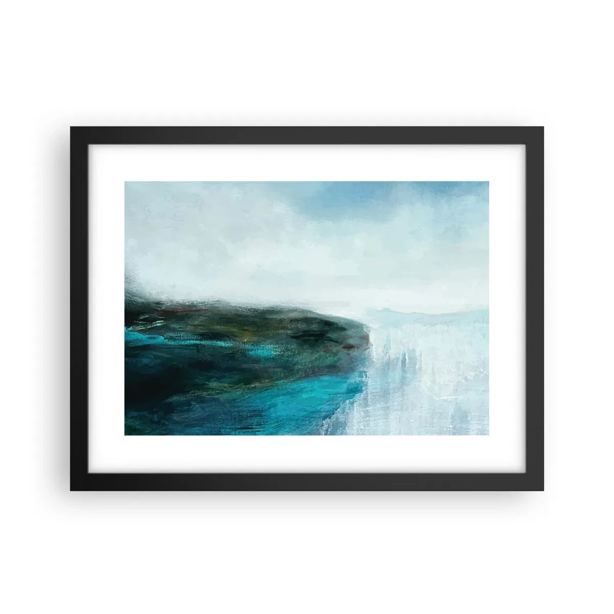 Plakat i sort ramme - Marin abstraktion - 40x30 cm