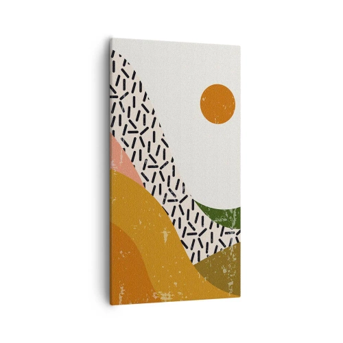 Lærredstryk - Billede på lærred - Solrig abstraktion - 55x100 cm