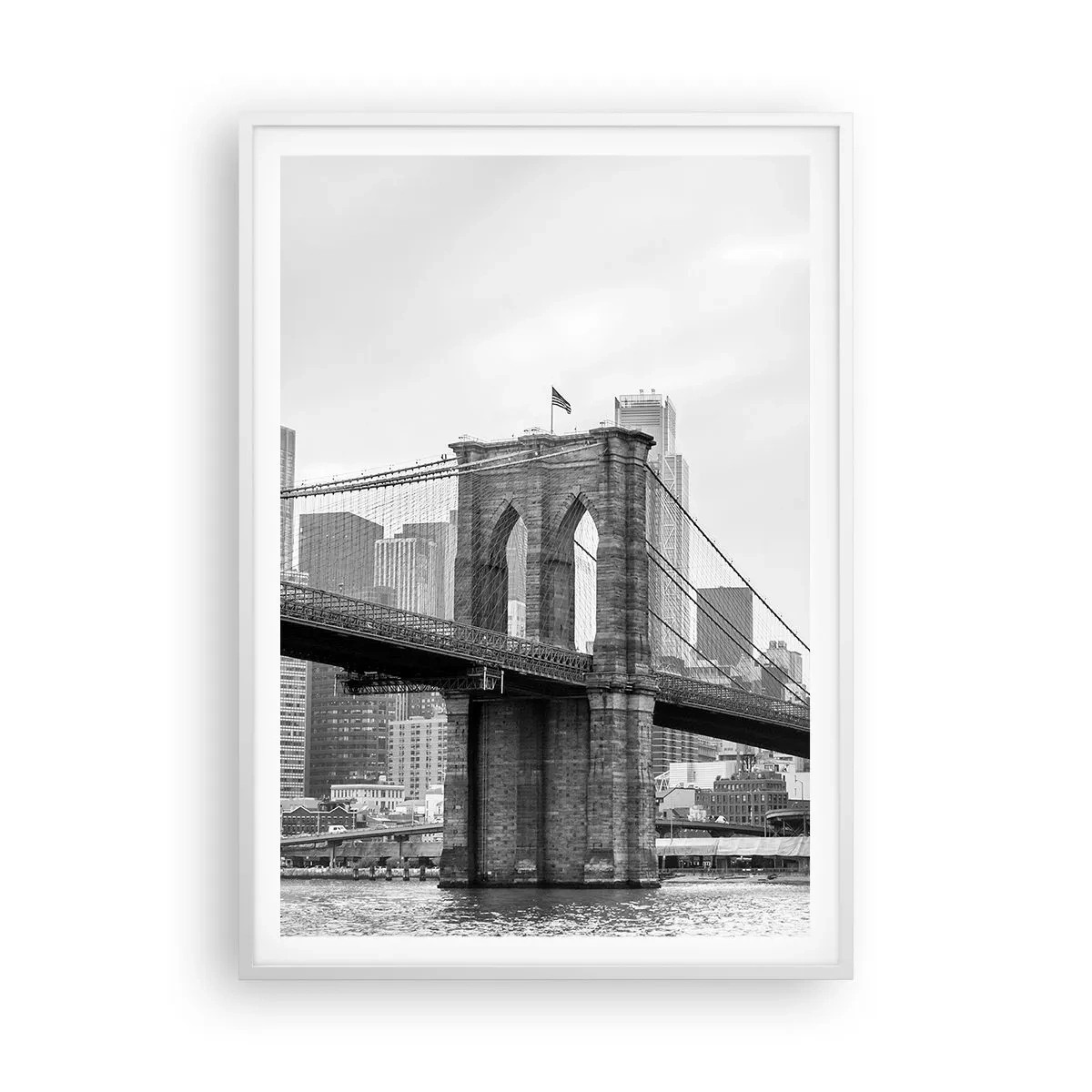 Plakat i hvid ramme - New York stemning - 70x100 cm