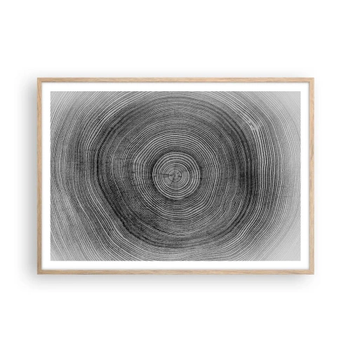 Plakat i ramme af lyst egetræ - Et tegn på tiden - 100x70 cm