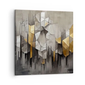 Lærredstryk - Billede på lærred - Komposition lavet af is og lys - 50x50 cm