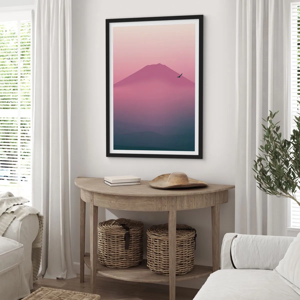Plakat i sort ramme - Vandrer over skyerne - 40x50 cm