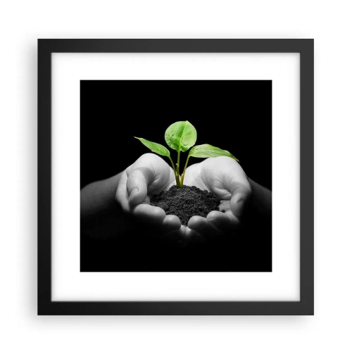 Plakat i sort ramme - Jeg elsker naturen, jeg beskytter den - 30x30 cm