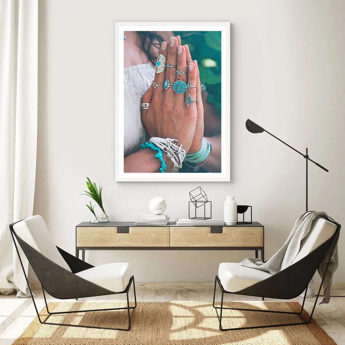 Plakat i hvid ramme - Velkommen til værens centrum - 30x40 cm