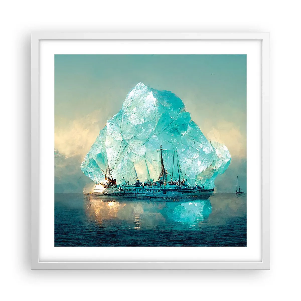 Plakat i hvid ramme - Arktisk diamant - 50x50 cm