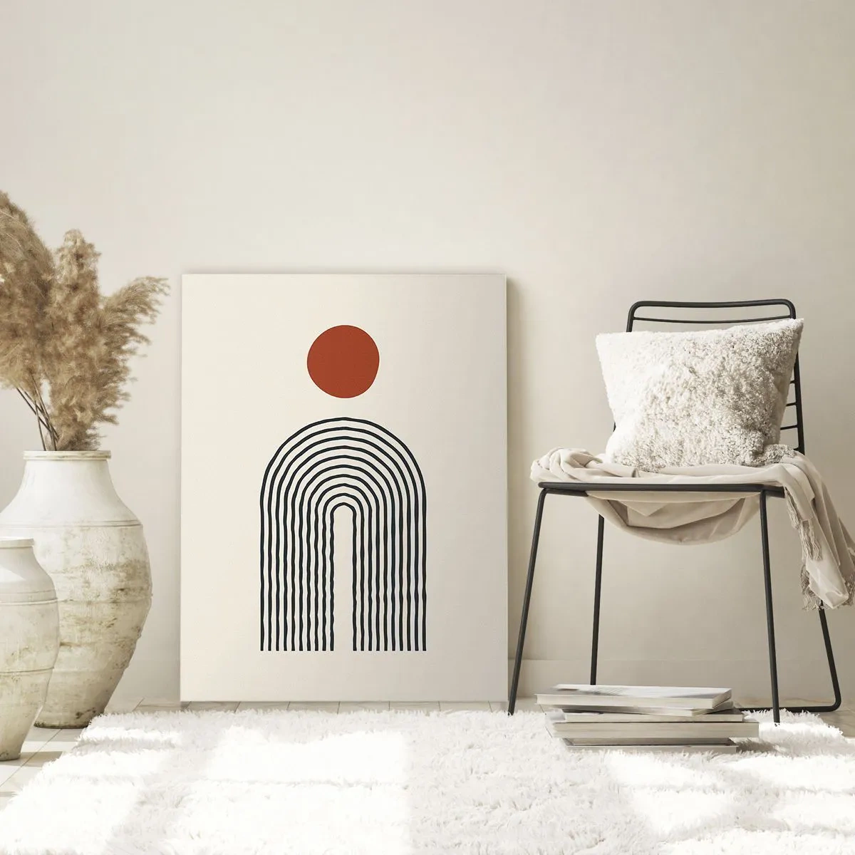 Billede på glas - Magnetisme af former og farver - 70x100 cm