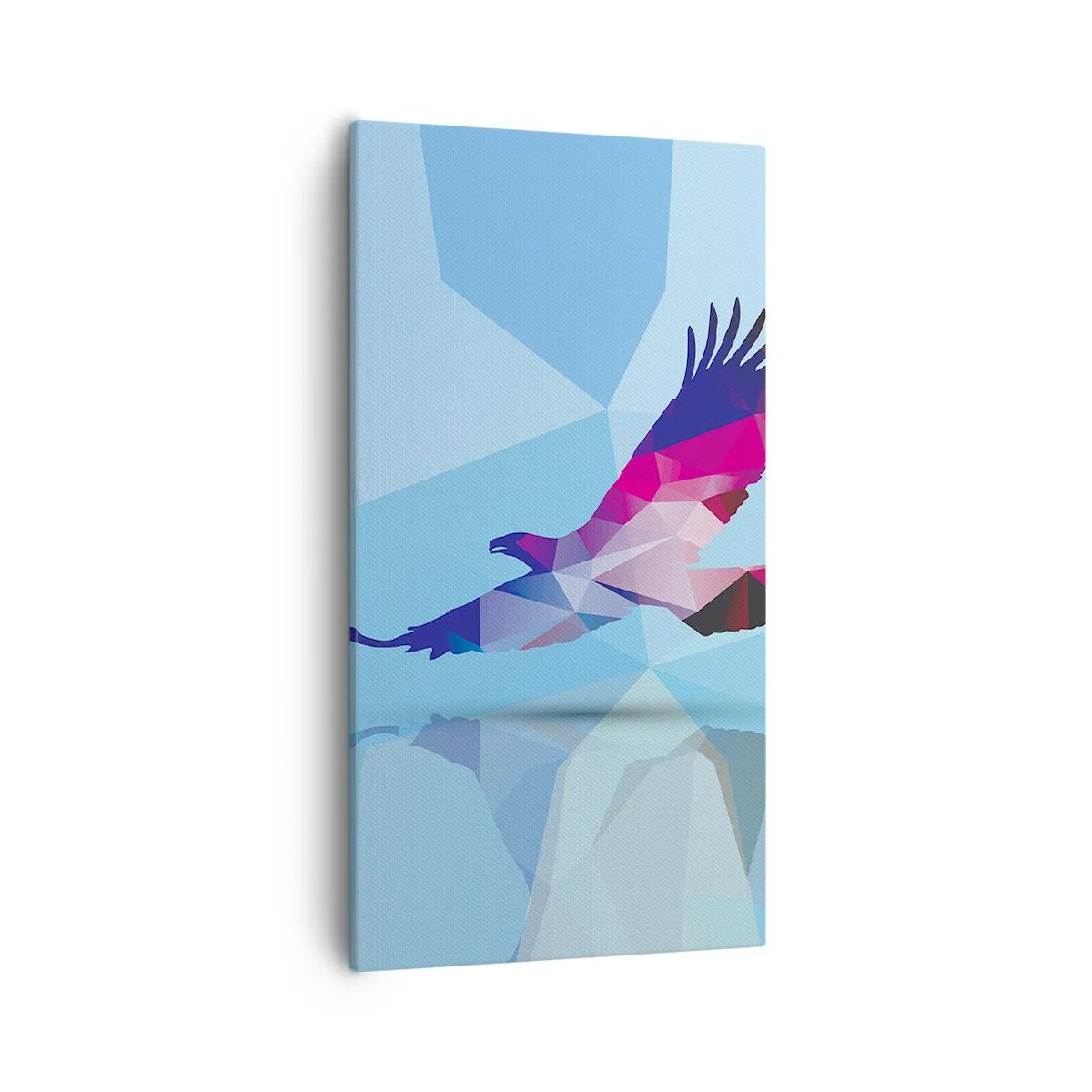 Lærredstryk - Billede på lærred - Ørn i lilla krystal - 55x100 cm