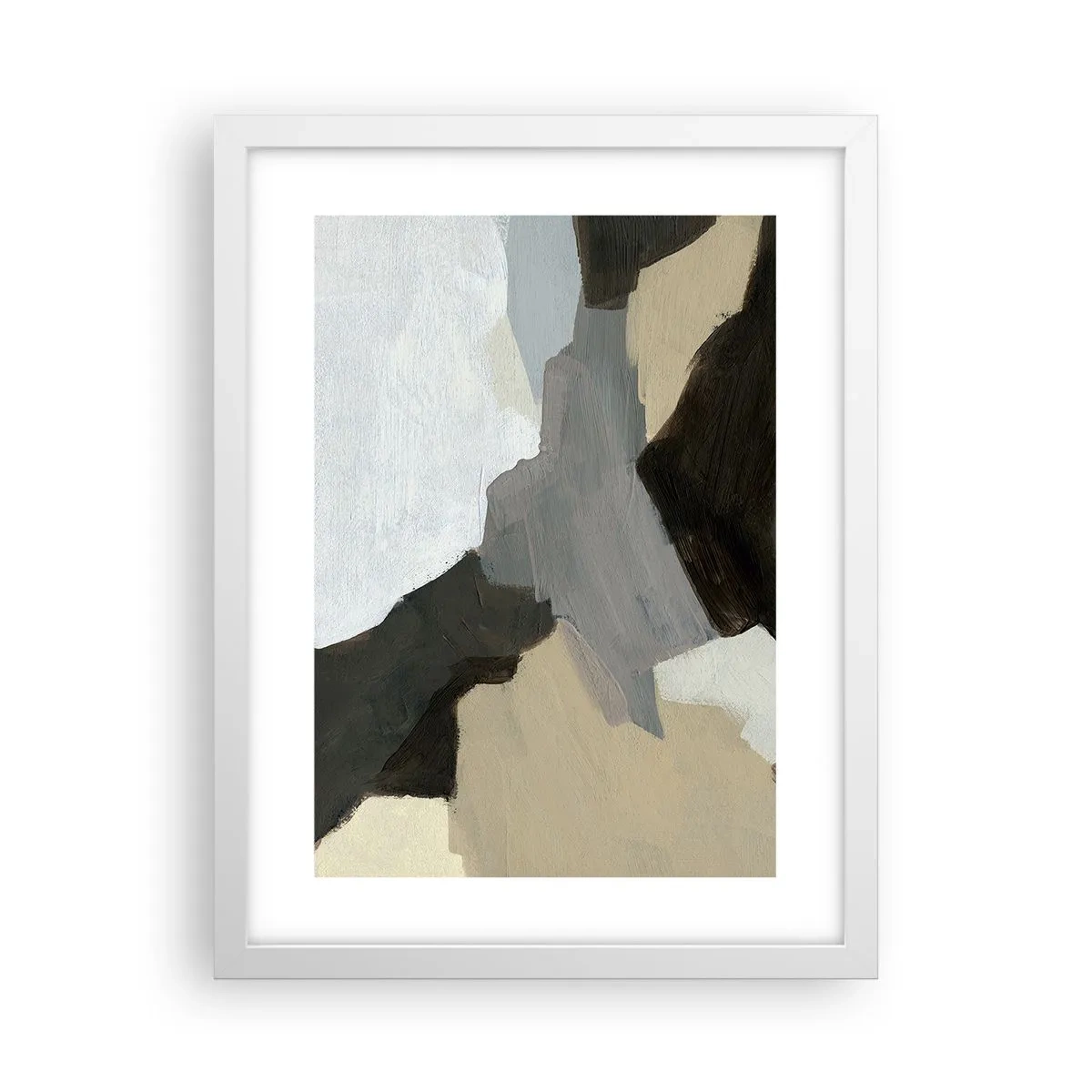 Plakat i hvid ramme - Abstraktion: afsked med det grå - 30x40 cm