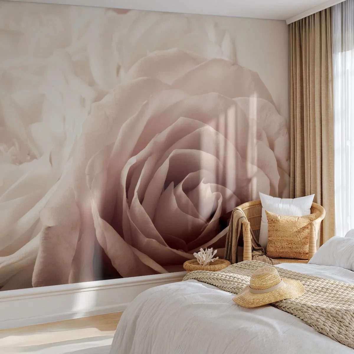 Fototapet Selvklæbende Deluxe Sticker - I rosens hjerte - Roser, Blomster, Romantisk - 300x210 cm