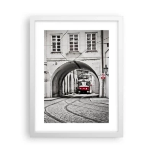 Plakat i hvid ramme - Gennem byens labyrint - 30x40 cm