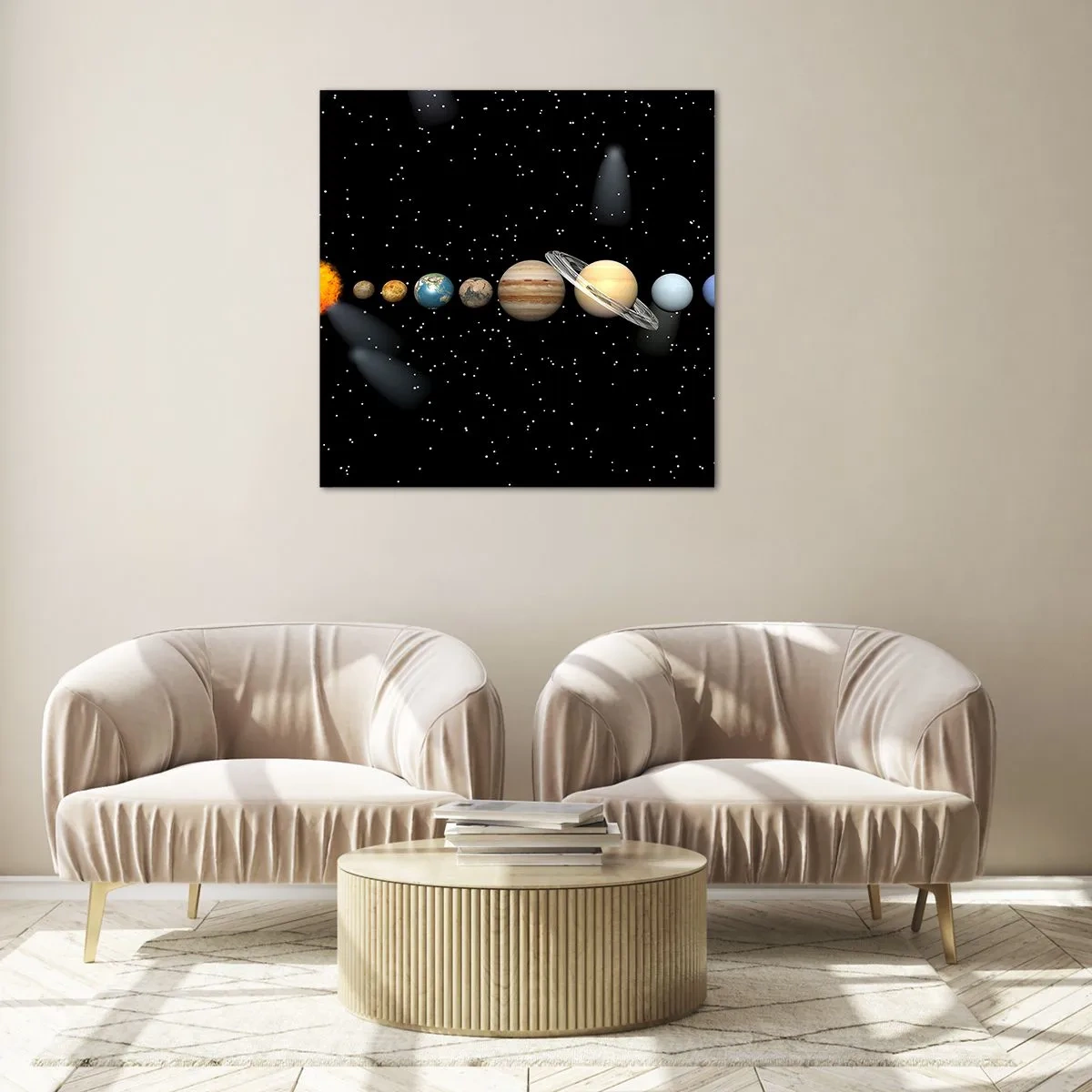 Billede på glas - Og planeterne er ved at blive skøre, ved at blive skøre.... - 70x70 cm