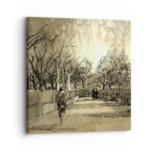 Lærredstryk - Billede på lærred - Et øjeblik med fjer - 30x30 cm