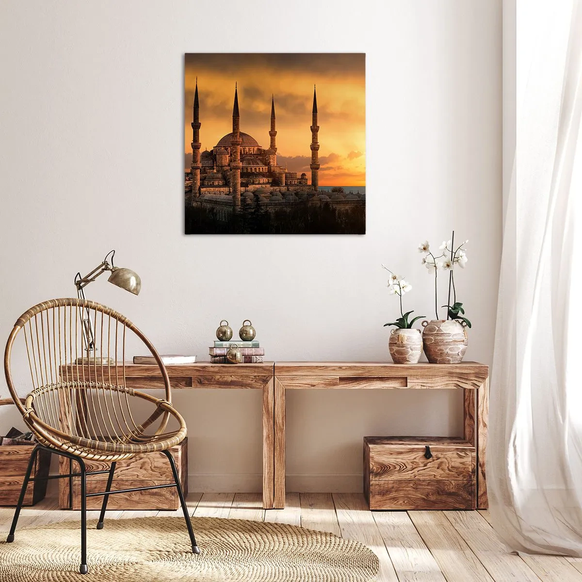 Lærredstryk - Billede på lærred - Gud er stor - 40x40 cm