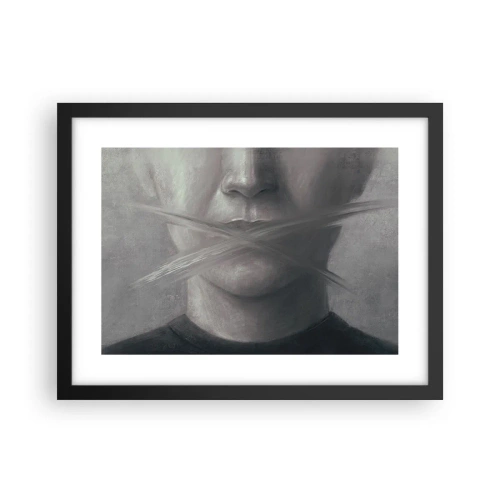 Plakat i sort ramme - Ikke et ord - 40x30 cm