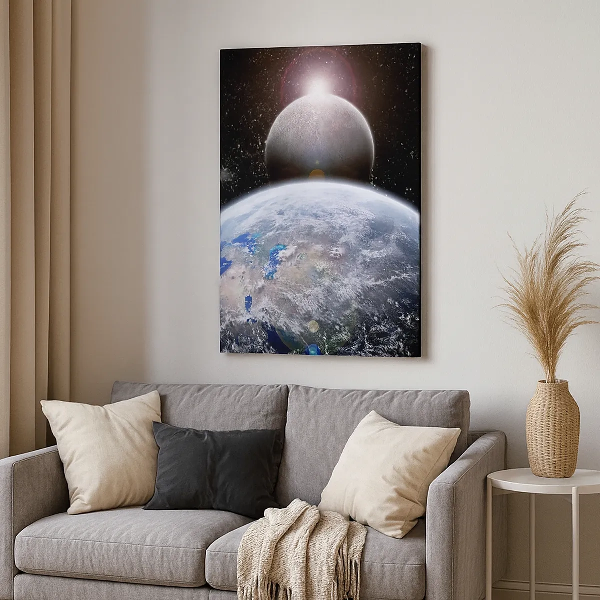Lærredstryk - Billede på lærred - Kosmisk landskab - solopgang - 50x70 cm