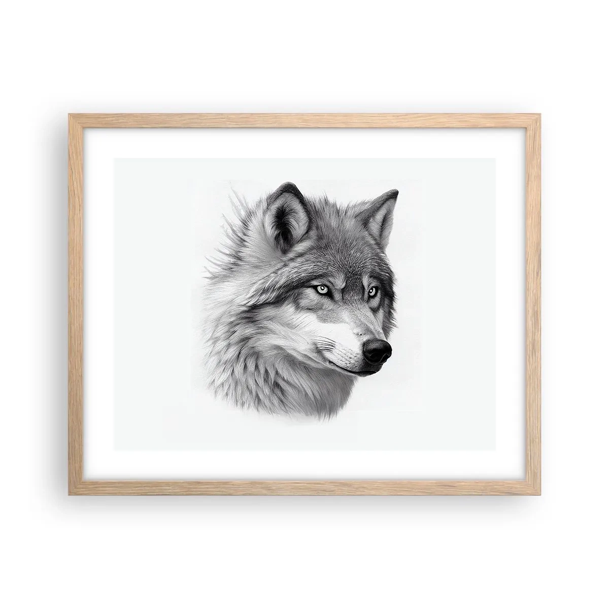 Plakat i ramme af lyst egetræ - Alpha - uden tvivl - 50x40 cm