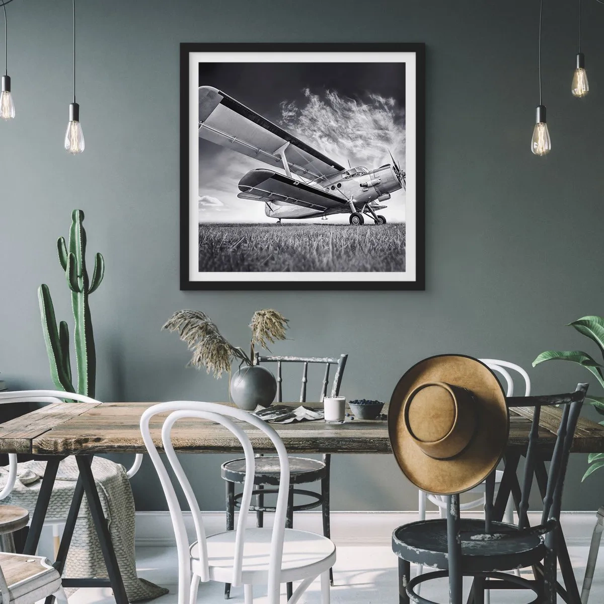 Plakat i sort ramme - Den bevingede vandringsmand - 30x30 cm