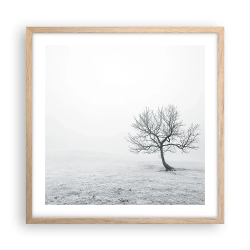 Plakat i ramme af lyst egetræ - Mod intetheden - 50x50 cm
