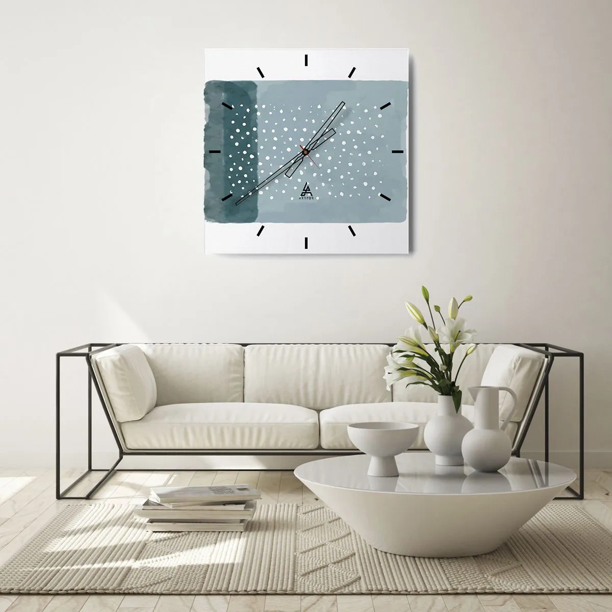 Vægur, Uret - Dyrket i blåt - 30x30 cm