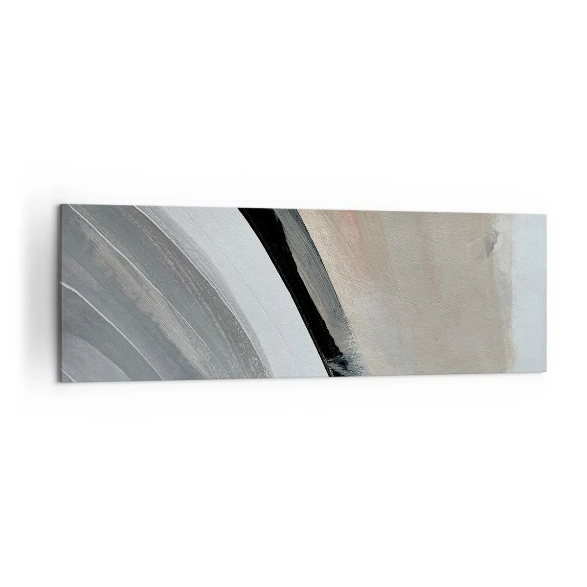 Lærredstryk - Billede på lærred - Komposition: en bue af sort og gråt - 160x50 cm