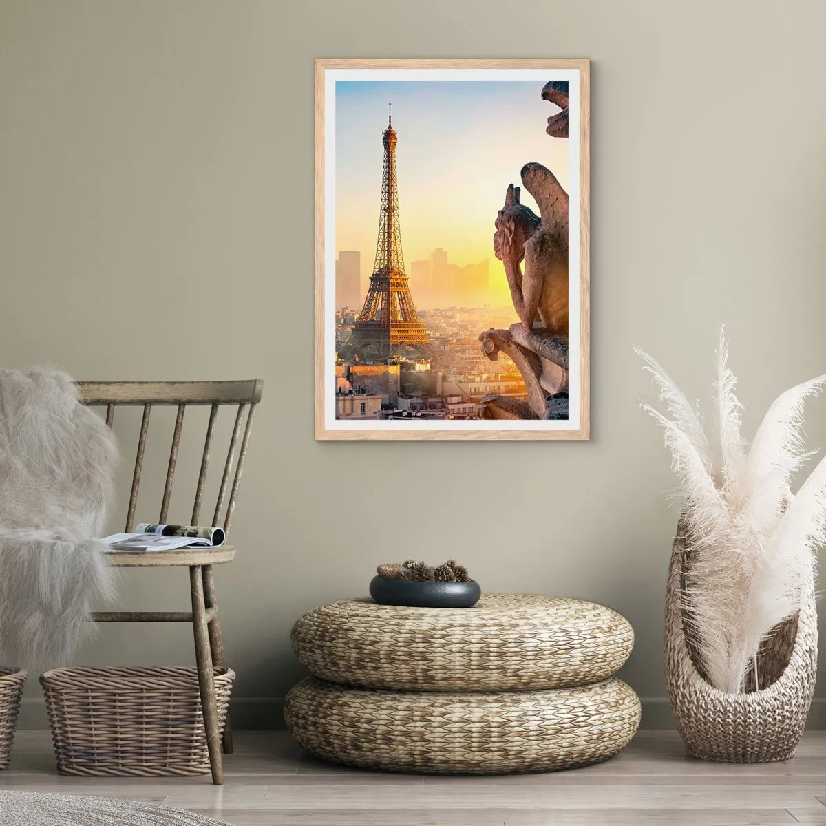 Plakat i ramme af lyst egetræ - Meget har ændret sig... - 70x100 cm