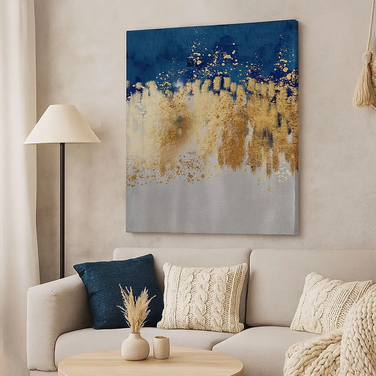 Lærredstryk - Billede på lærred - Moderne komposition med gnist - 30x30 cm