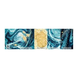 Prøve Fototapet Selvklæbende Deluxe Sticker - Blå boblebad - Abstraktion, Stykke, Moderne mønster - 100x30 cm