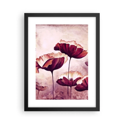 Plakat i sort ramme - Rød og hvid flage - 30x40 cm