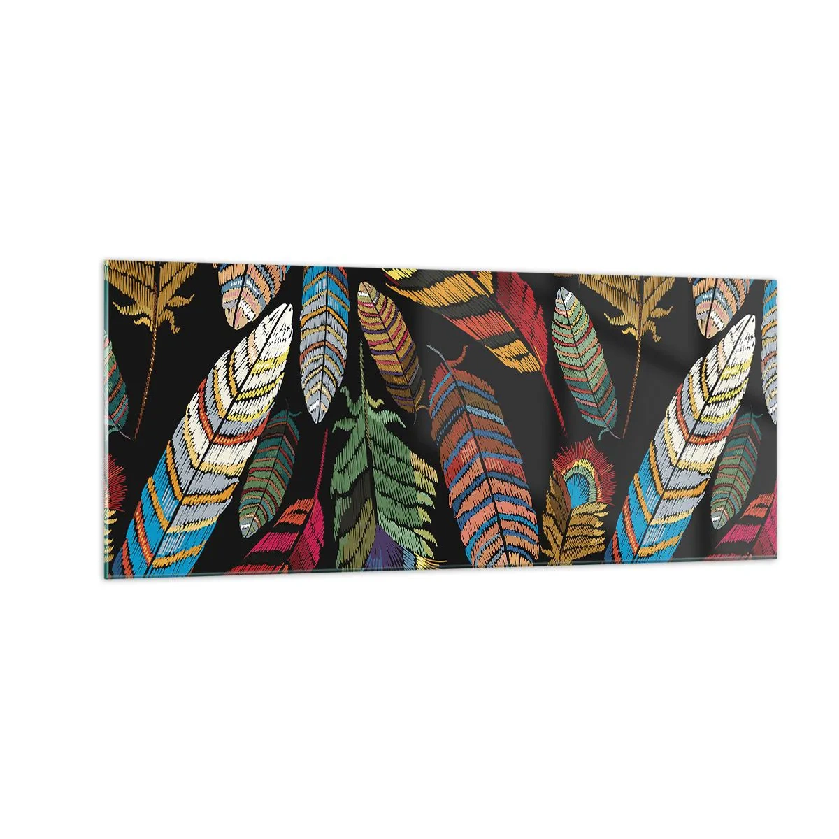 Billede på glas - Fuglekarneval - 100x40 cm