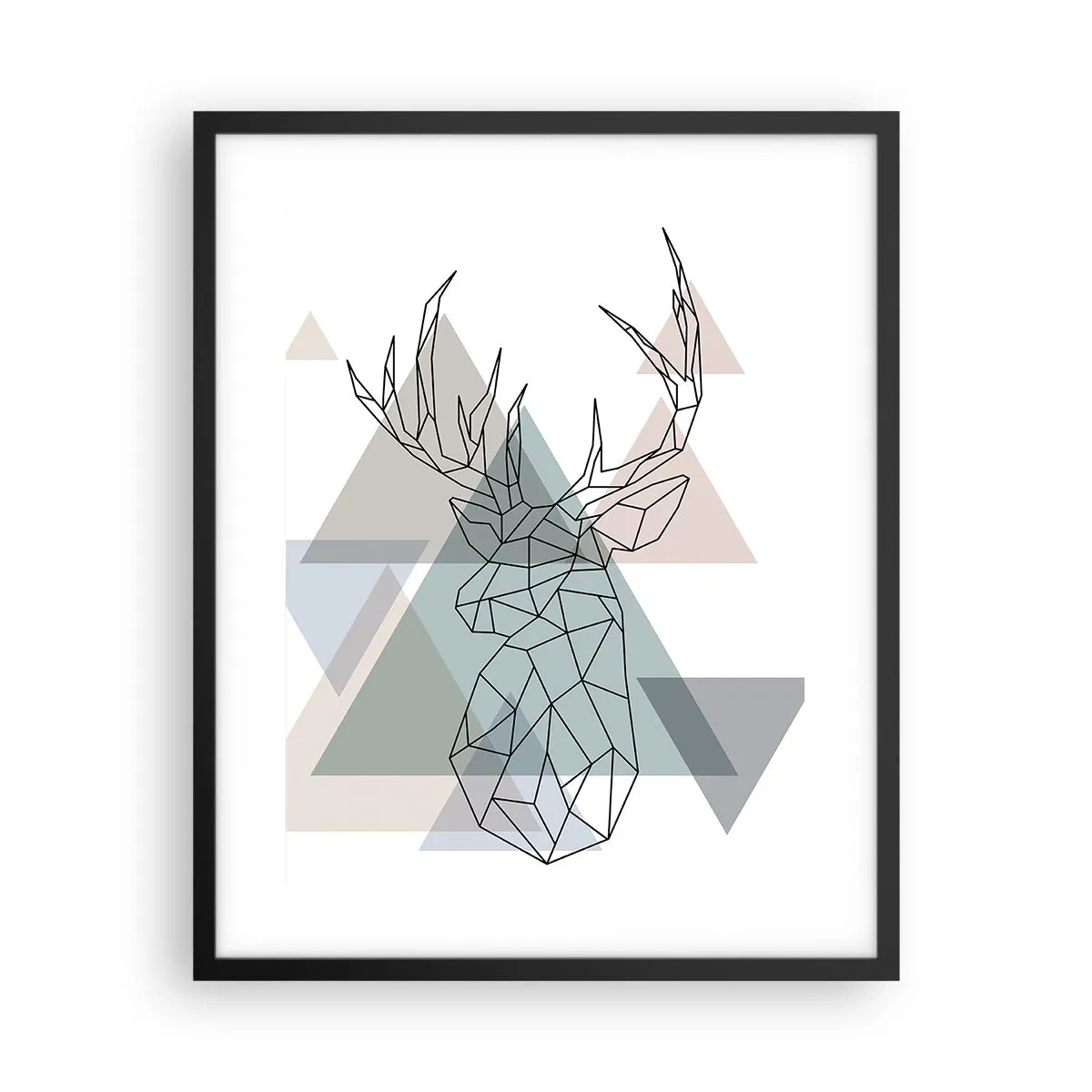 Plakat i sort ramme - I en geometrisk skov - 40x50 cm