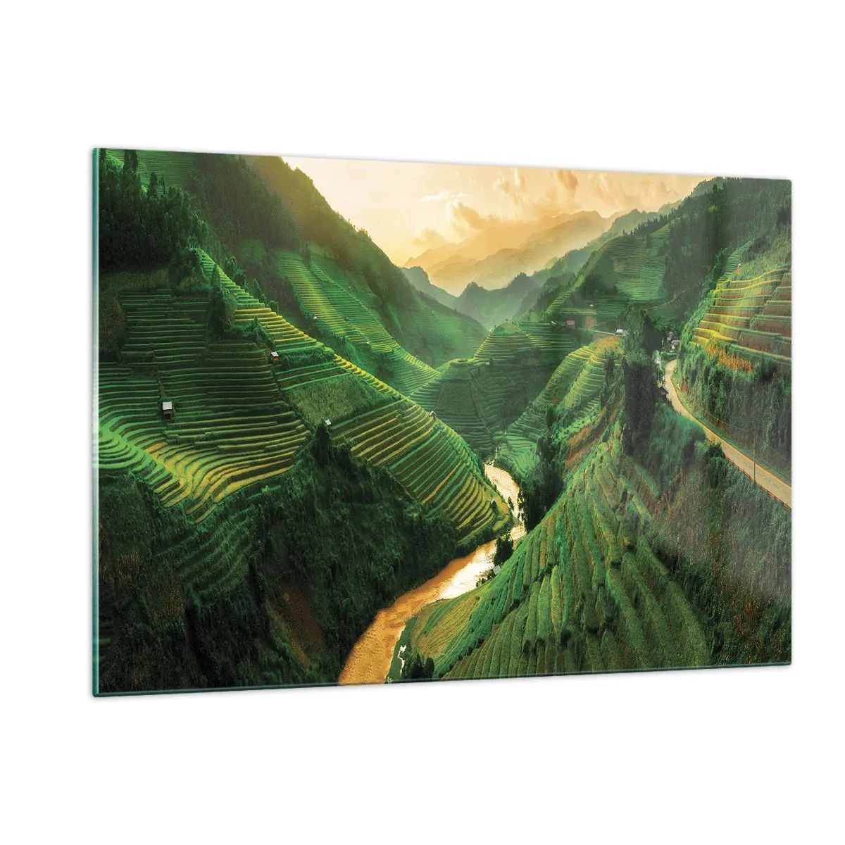 Billede på glas - Vietnamesisk dal - 120x80 cm